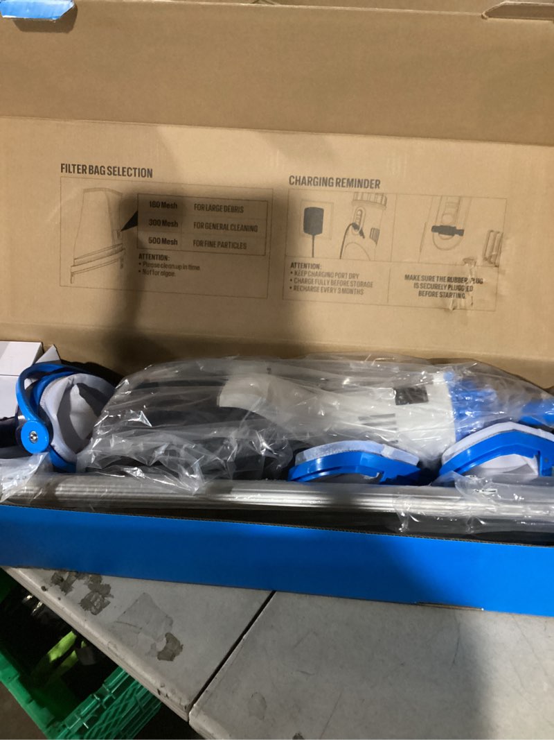 Condition photo showing Good Condition for bielmeier handheld pool vacuum with telescopic pole, updated swimming pool cleaner 19 gpm powerful suction, cordless pool vacuum for cleaning above ground pools, inground pools, spas, hot tubs