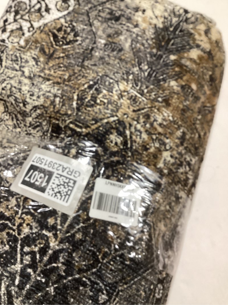 Condition photo showing New/Like New for Keen Home Design 4x6 Rug - Machine Washable Area Rug with Non-Slip Backing, Ideal for Living Room, Dining Room, Bedroom - Vintage, Easy Clean, Durable, Low Pile Rug - (4' x 6') 4' x 6' (Rectangular) Anthracite Grey / Copper Tone