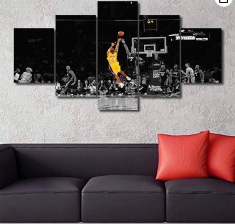 Sports Wall Art for Living Room Kobe Bryant Modern Home Decor Canvas R.I.P Pictures LA Lakers House 