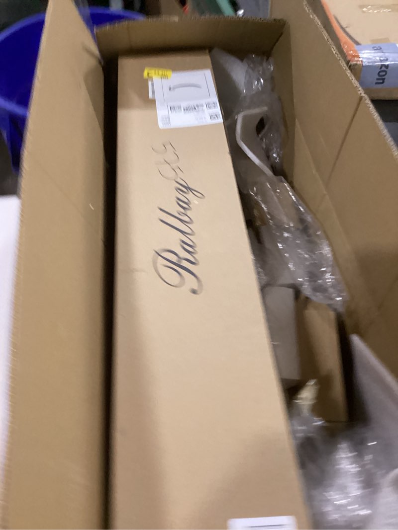 Condition photo showing As Is for Ralbay LED Modern Black Vanity Lights 5 Lights Acrylic Matte Black Bathroom Vanity Lights Over Mirror Black-White light 34 inch