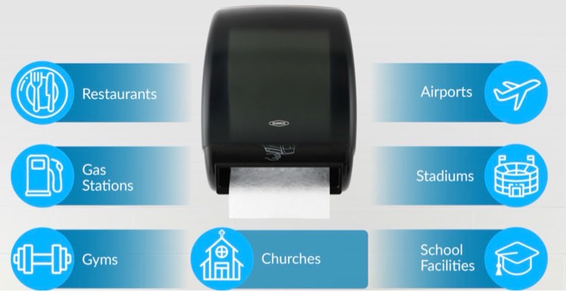 bobrick 72974 plastic universal surface mounted roll towel dispenser, 12-3/8" width x 15-1/4" height x 9-1/2" depth
