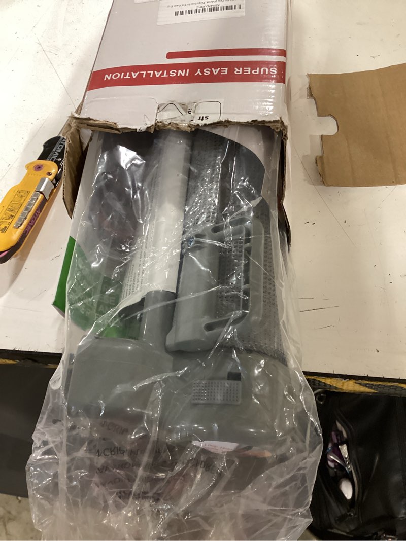 Condition photo showing Good Condition for 24" tall x 120" extra wide retractable baby gates, short dog gates to step over, reinforced long mesh pet gate with support rods, small puppy gates for the house, grey gray 24" tall x 120" wide ( with reinforced rods )