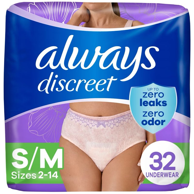 Always Discreet Adult Postpartum Incontinence Underwear for Women - Maximum Protection.