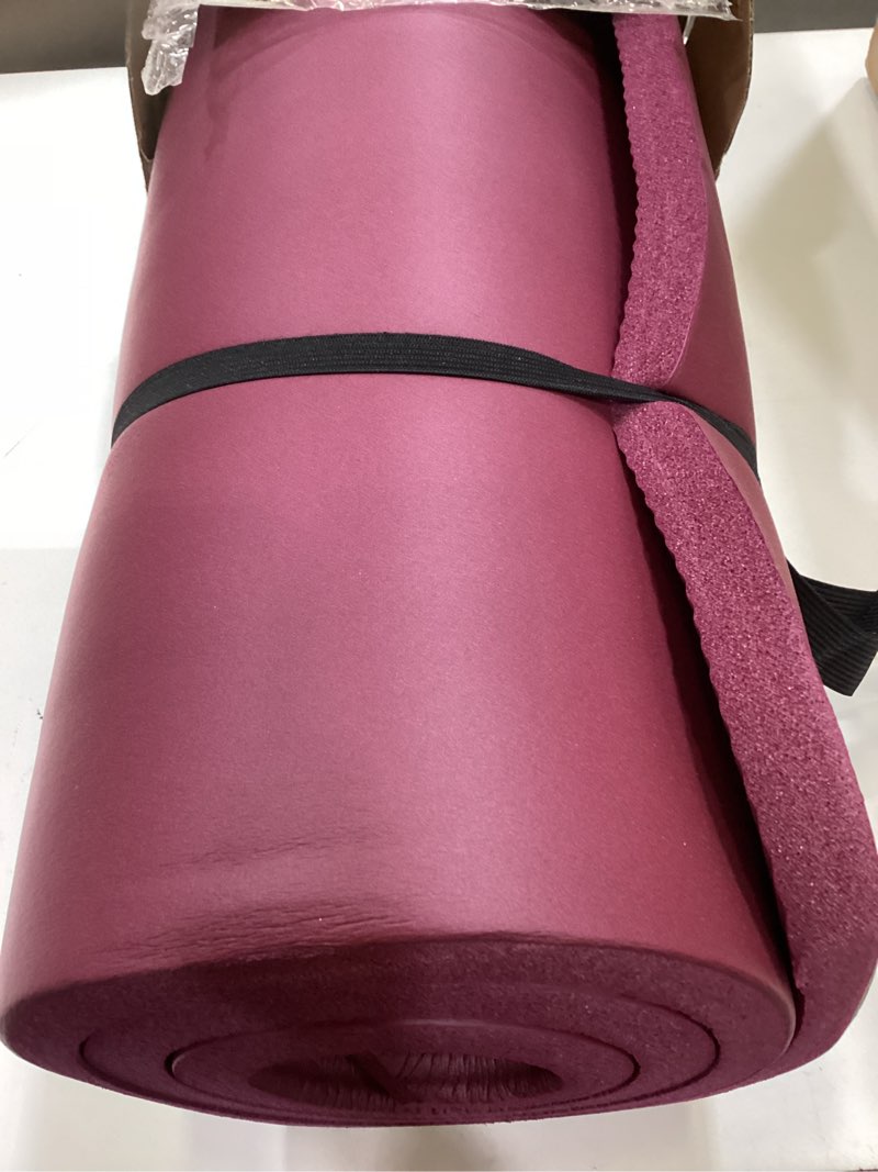Condition photo showing Good Condition for retrospec solana yoga mat 1" thick w/nylon strap for men & women - non slip exercise mat for home yoga, pilates, stretching, floor & fitness workouts boysenberry 1 inch