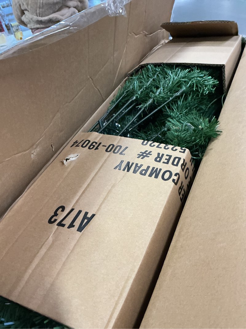 Condition photo showing Good Condition for 7.5 FT Pre-lit Christmas Tree Spruce with Remote Control, 350 Warm White Multi-Color Changing LED Lights, Artificial Hinged/Feel Real/Realistic for Home, Holiday Decoration Dual Color LED PVC LED Color+Cleae Lights 7ft 6in