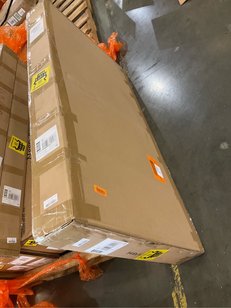 Condition photo showing Good Condition for Wooden Executive Office Desk Computer Table Multi-Sized High Cost Performance Stylish Design Metal Legs Versatile Use for Office or Dining Casual Table (Walnut Color, 55.12in) Walnut Color 55.12in