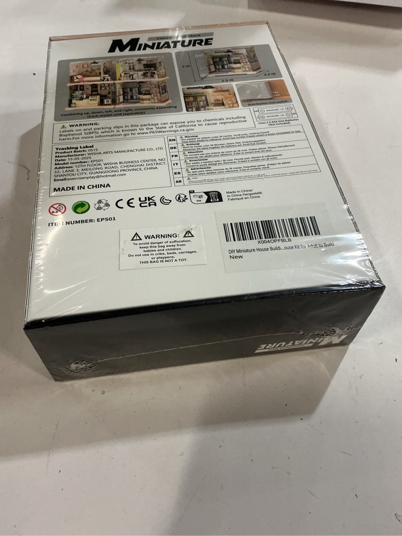 Condition photo showing New/Like New for DIY Miniature House Kit, Dollhouse Kit, Miniature Kit, DIY Mini House Building Kit for Adult Teen, Plastic Tiny House Making Kit, Best Craft Hobbies Gift, Convenience Store
