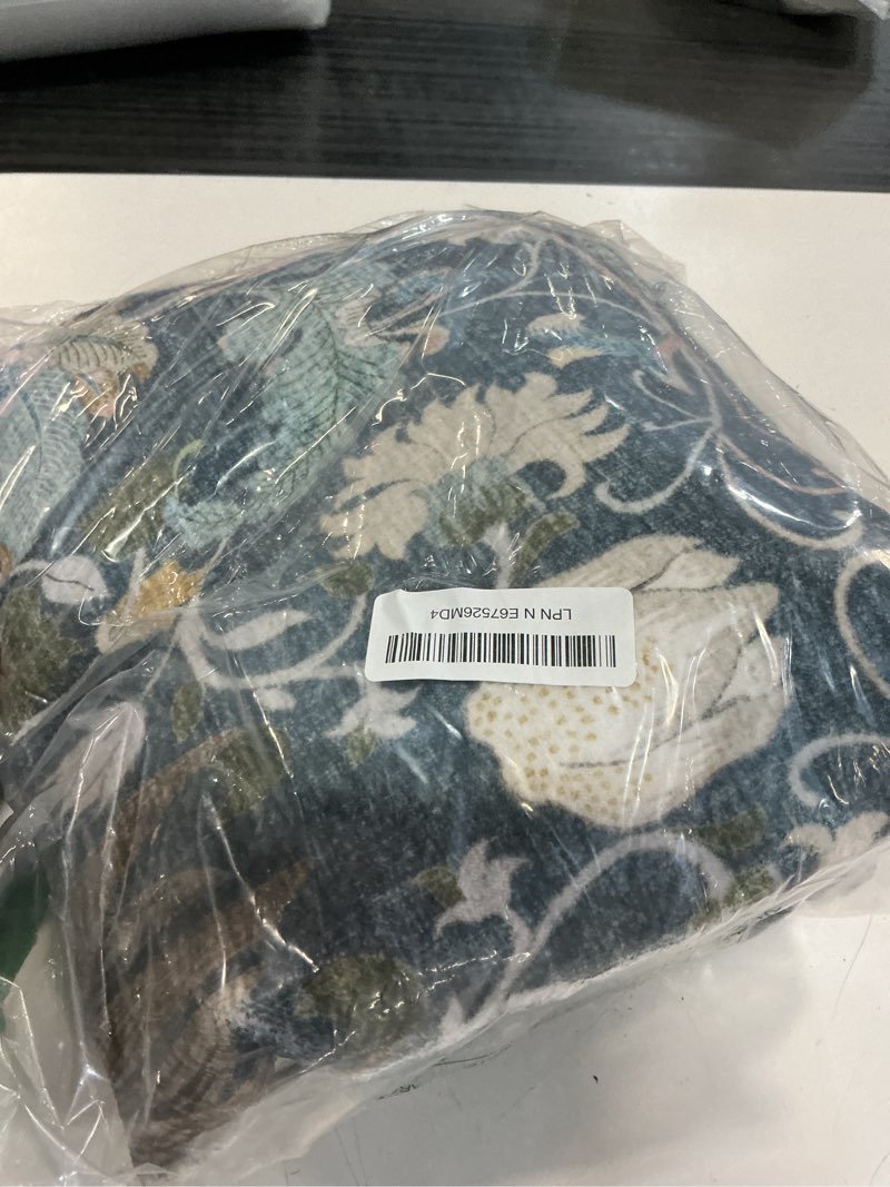 Condition photo showing Good Condition for washable 3x5 entryway area rugs: ultra soft low pile carpet for kitchen nursery indoor light-weight doormat anti-slip thin entry rug for living room bedroom small vintage floor mat(3x5,floral/blue) 3' x 5' (rectangular) floral/blue