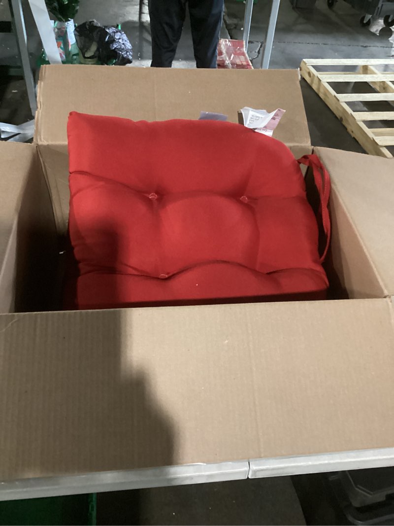 Condition photo showing Good Condition for outdoor 2-piece wicker seat cushion set - orange fresco solid - pillow perfect