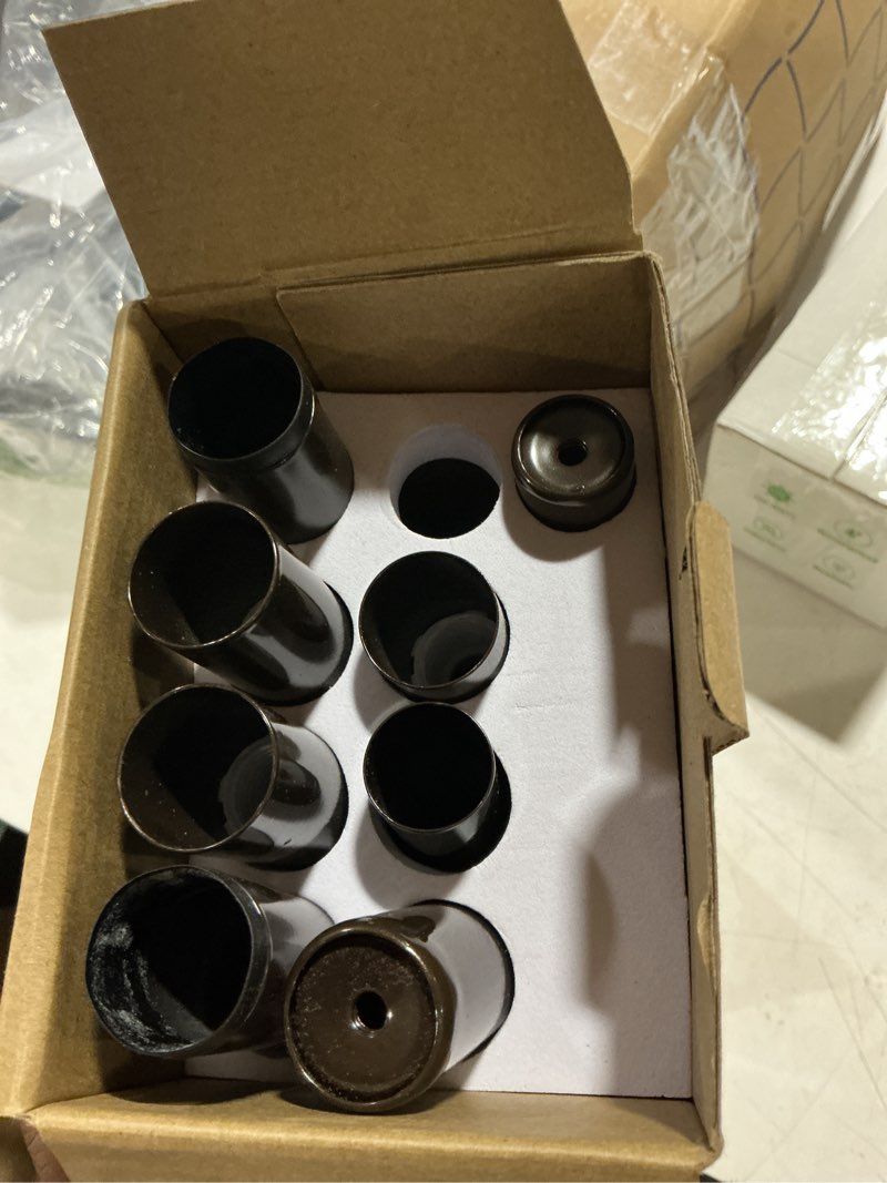 Condition photo showing As Is for kamanina curtain rods 2 pack, heavy duty curtain rods for windows 28 to 48 inch, 1 inch bronze modern drapery rod with end cap (32\"-58\", 2pack) bronze 32-58\"(2pack) (missing one rod)