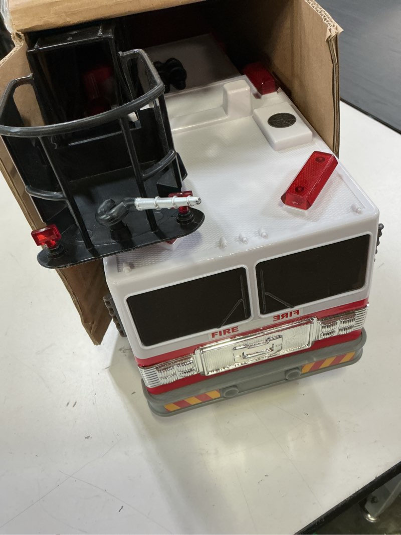 Condition photo showing Good Condition for mighty fleet titans 29" jumbo toy fire truck – realistic flashing lights, siren sounds & extendable rotating ladder – durable, interactive vehicle toy for kids ages 3+ titans fire truck