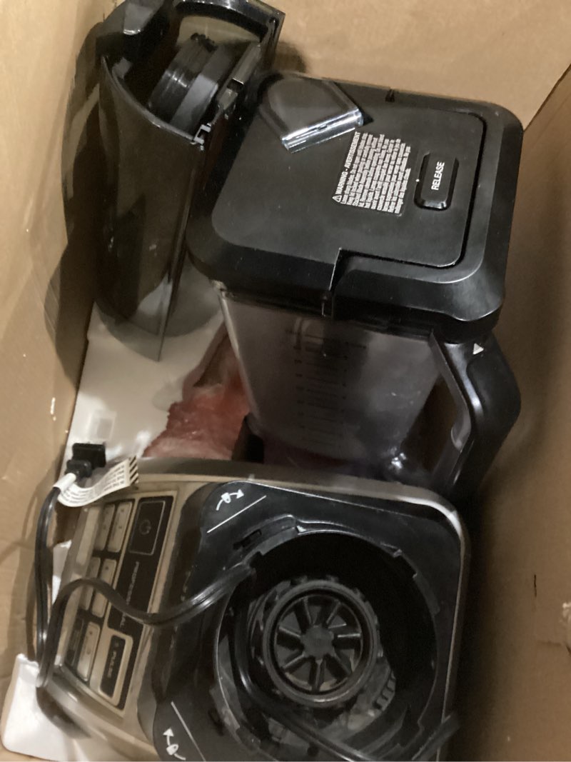 Condition photo showing As Is for Ninja BL685 Professional Kitchen System with Auto-iQ and Powerful Blending with 64 oz, Food Processor Bowl with 72 oz, Black and Silver