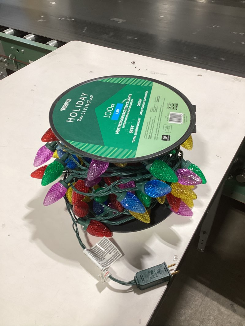 Condition photo showing As Is for Holiday Living 100-count 66-ft Multicolor LED String Christmas Lights