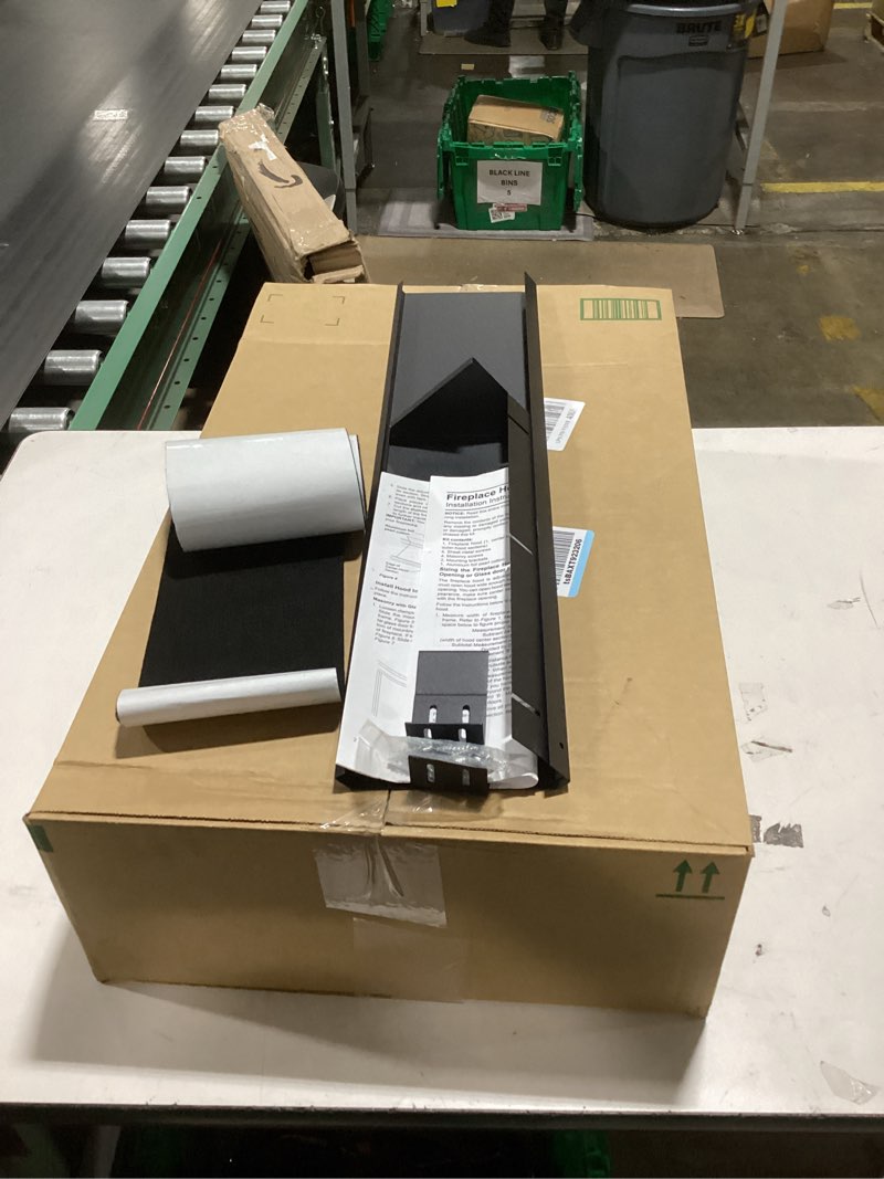 Condition photo showing New/Like New for Black Adjustable Fireplace Hood for 28 to 48" Fireplace Hood Heat Shield Equipped with Insulation Cotto