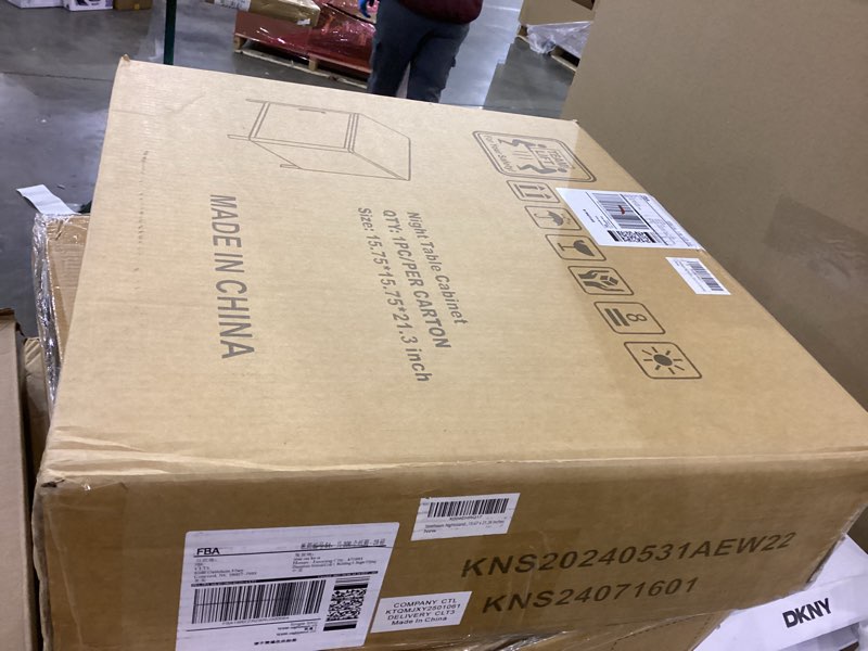 Condition photo showing New/Like New for Metal Nightstand,2 Drawer End Side Table Lockable Modern Locker Storage Cabinet for Living Room, Bedroom, Dorm, 21.26”H X 15.75”W X 15.75”D (2 Drawer, Black) Black 2 Drawer