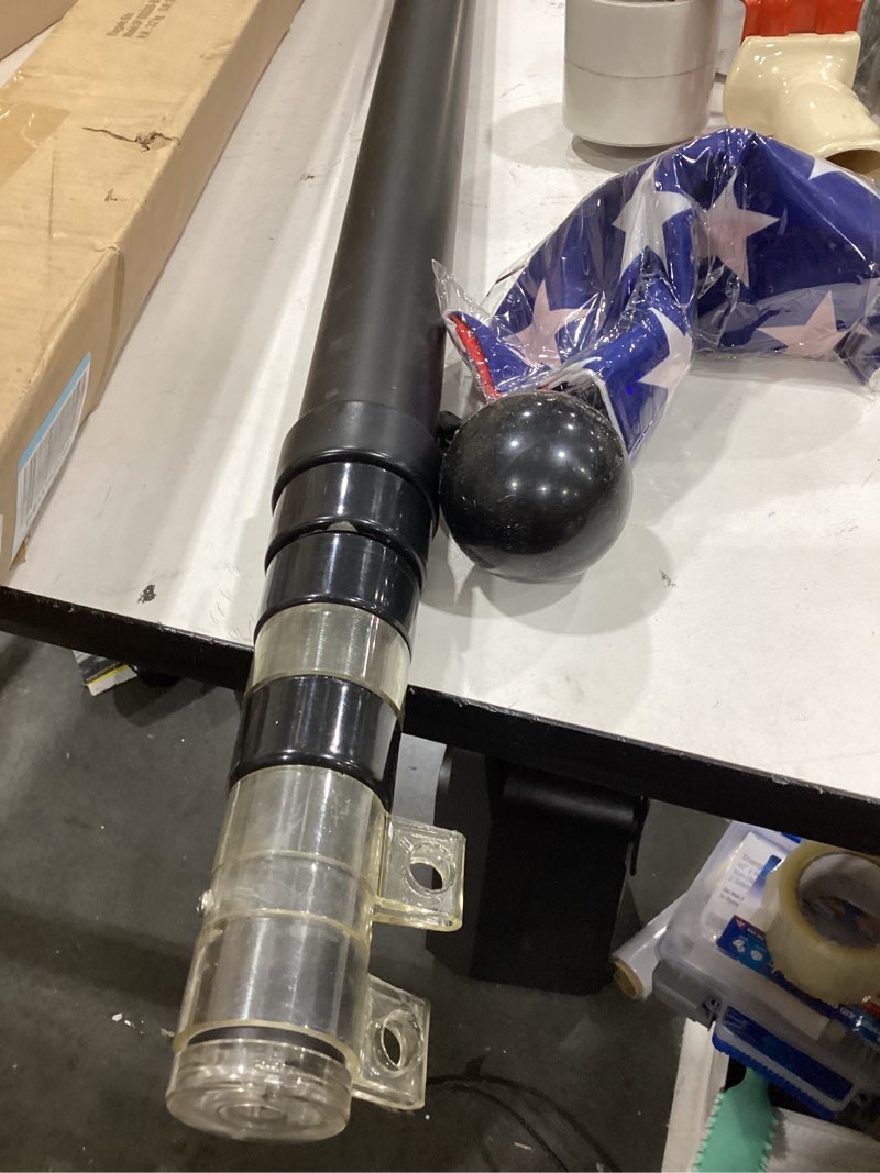 Condition photo showing Good Condition for flag pole for outside house, heavy duty 45k psi & 95 hbw hard aerospace aluminum flagpole kit, unbending telescopic outdoor in-ground flag poles with 3x5 american flag for yard 20ft black