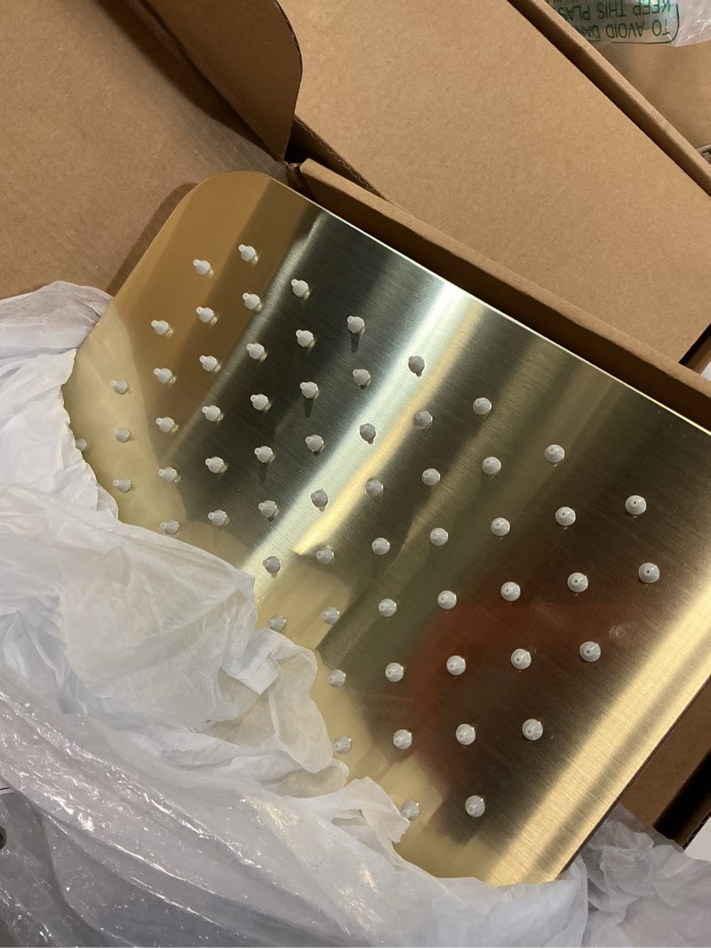 Condition photo showing Good Condition for veken all metal 10" shower head with handheld, luxurious square double rain shower heads with spray combo, dual high pressure detachable rainfall showerhead with extension arm, long hose,brushed gold gold-brushed 10 inch