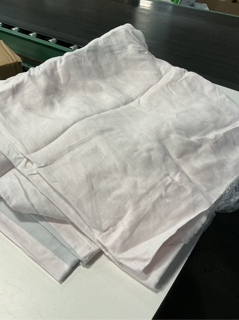 Condition photo showing Good Condition for european linen room darkening curtain, 96x96, vintage blush
