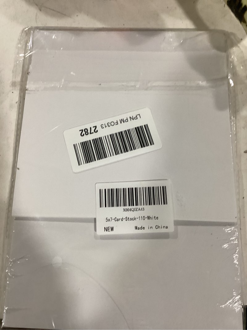 Condition photo showing Good Condition for White Cardstock 5x7, 110 Sheets 5x7 Cardstock Paper, 200 GSM Thick Cardstock 5 x 7, Blank Heavyweight White Card Stock Paper for Printer, DIY Cards, Greeting Cards, Wedding Invitation, Postcards White 5x7 IN-110 Sheets