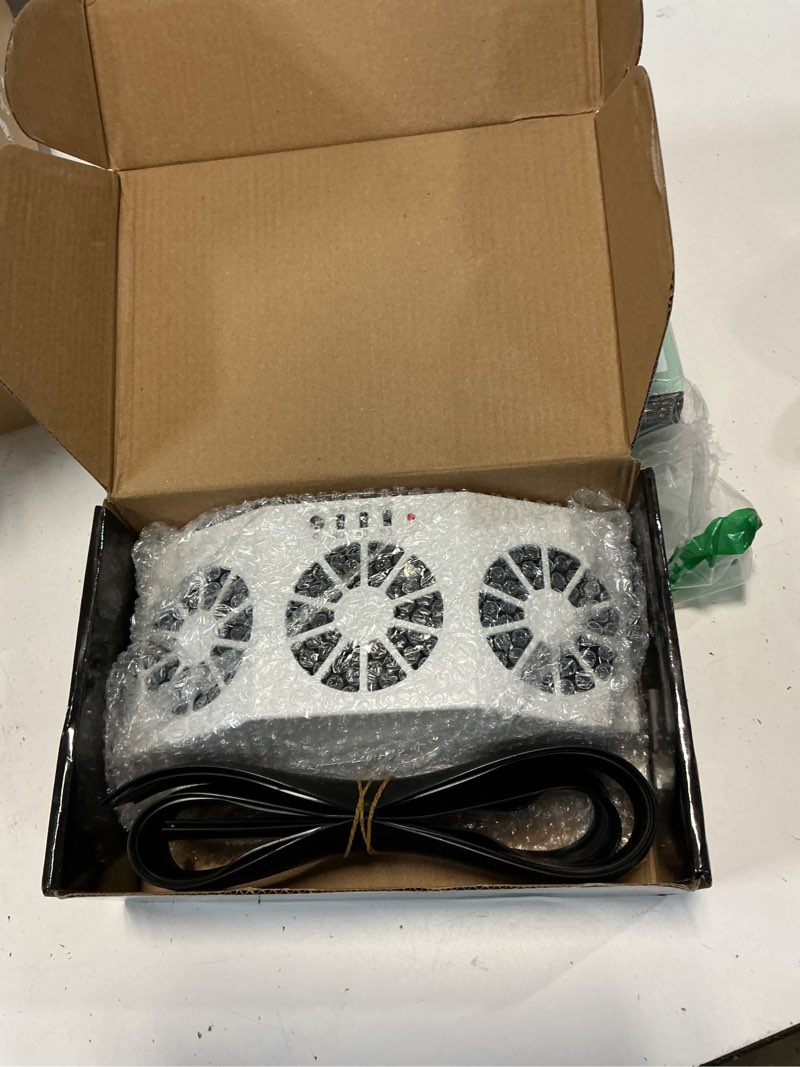 Condition photo showing Good Condition for tujoe 2 pack solar powered car exhaust fan 3 fans car window 4500 rpm air vent radiator solar energy cooling vent exhaust for general types(solar 3 fans,white) 3 fans white
