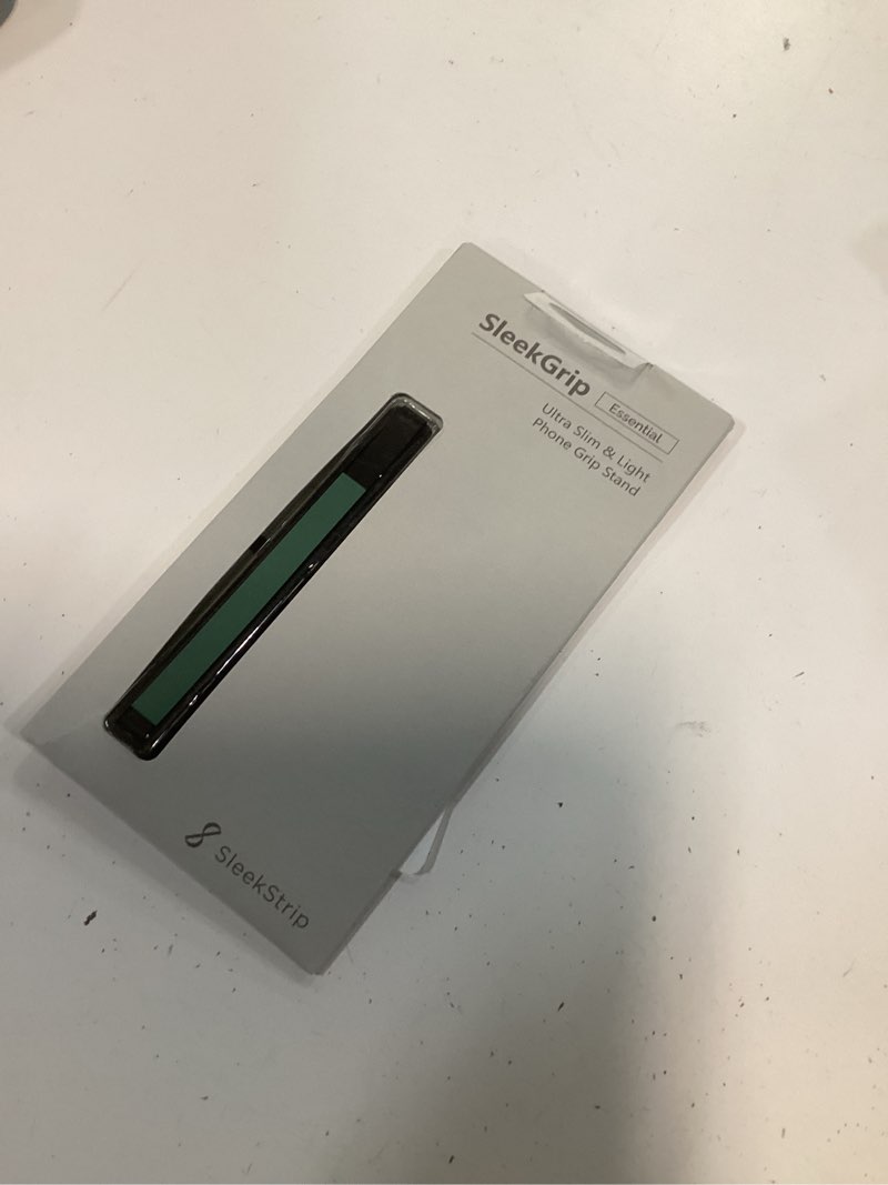 Condition photo showing New/Like New for sleekstrip sleekgrip-essential ultra thin phone grip stand,slim metal finger loop ring hand holder strap cell phone grips for iphone 16 pro max,17 air,android,case back - jet black + olive green 2pk 2pk [ jet black & olive green ]