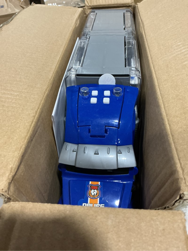 Condition photo showing Good Condition for joyin 25 in 1 police rescue truck car toy set with sounds and lights, mini vehicles in carrier truck, play police patrol rescue vehicle toy, birthday gifts for over 3 years old boys police truck