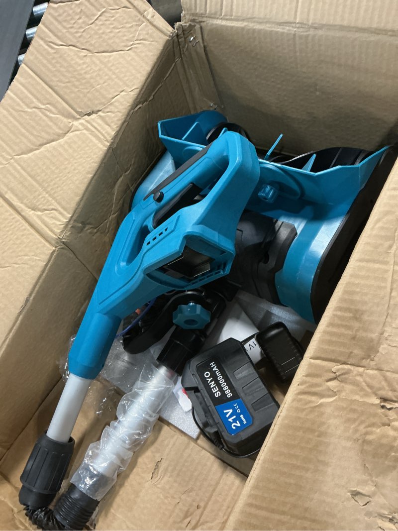 Condition photo showing Good Condition for brushless cordless electric snow shovel for use with makita 21v battery, 12” snow thrower with adjustable direction, lightweight snow removal tool for driveway,patio,walkways
