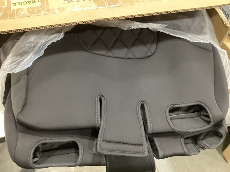 Condition photo showing Good Condition for fh group custom fit seat covers for tesla model y neoprene water resistant automotive seat covers - rear set black black - rear set