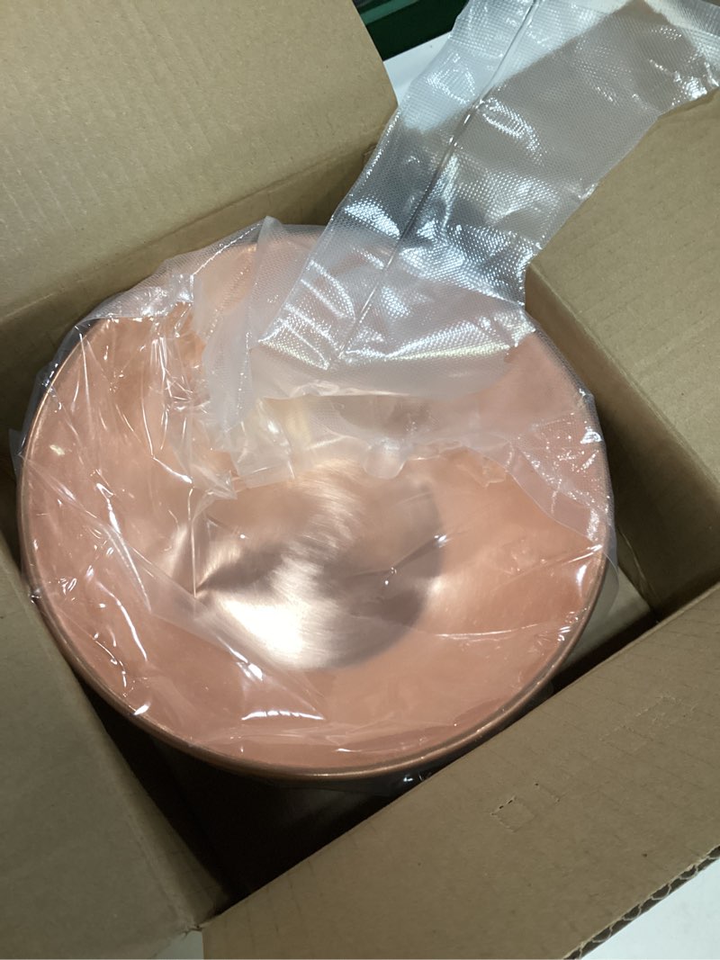 Condition photo showing Good Condition for copper mixing bowl, 99.9% pure copper bowl for salad, 7.9 inch diameter, egg beating, decorative & kitchen serving purposes