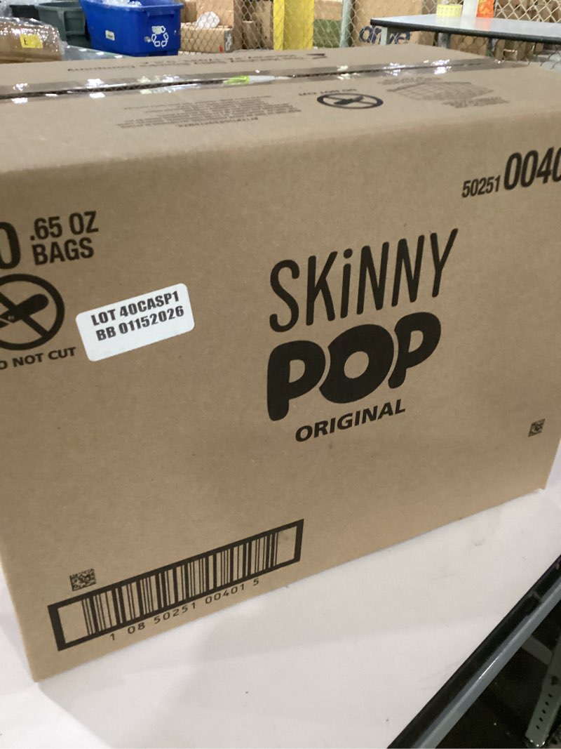 Condition photo showing New/Like New for SkinnyPop Popcorn, Original, Whole Grain, Dairy-Free Snack, 0.65oz Bags (30ct