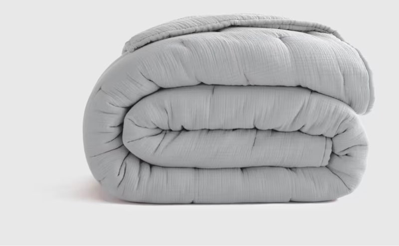 organic cotton gauze blanket, king/cal king, mist