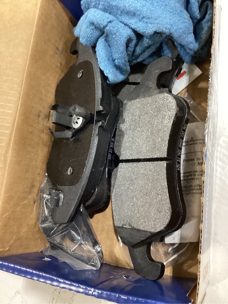 Condition photo showing As Is for bosch be1322h blue semi-metallic disc brake pad set with hardware - compatible with select audi a4, 