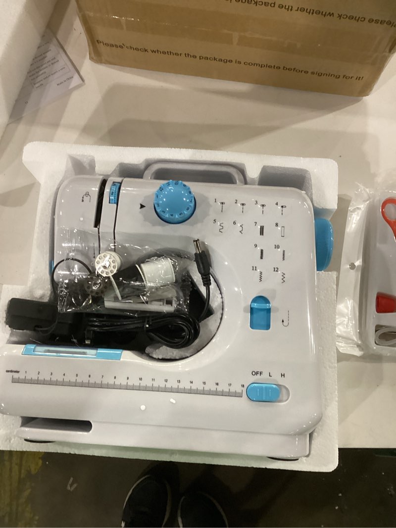 Condition photo showing New/Like New for sewing machine for beginners with extension table mini sewing machines kit supplies 12 built-in stitches with needles assorted thread kit starter kit easiest for adult and kids ages 8-12 easy sewing