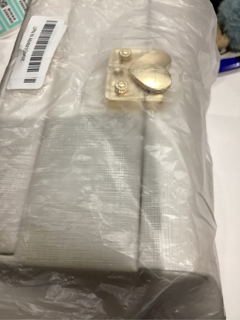 Condition photo showing As Is for CASEGRACE Jewelry Box,3 Layers Leather Jewelry Storage Box with Lock, Mirror,Jewelry Storage Case for Necklaces Earrings Bracelets and Rings White