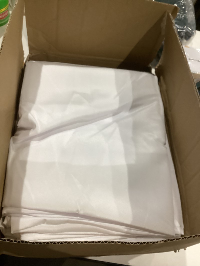 Condition photo showing Good Condition for sancua White Table Cloths Rectangle, 8 Pack Tablecoths for 6 Foot Tables - Washable Polyester Fabric Table Cover for Wedding, Birthday Party, Banquet Reception, 54x108 Inch White 8 Pack 54x108 Inch, Rectangle