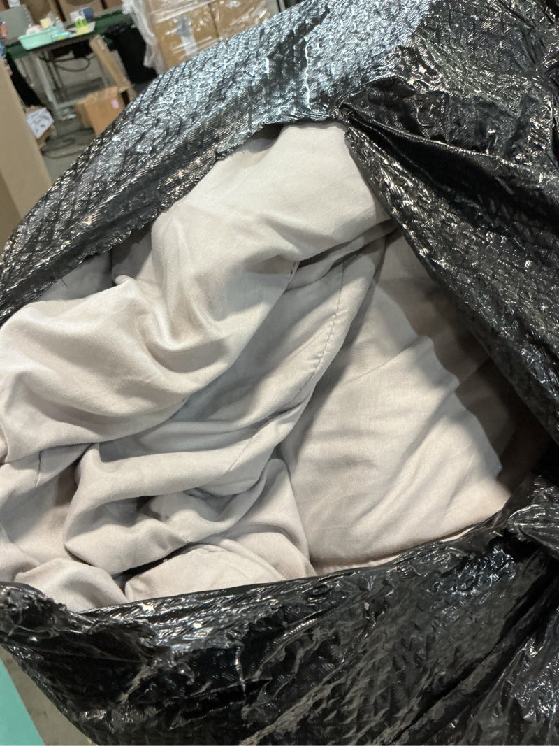 Condition photo showing As Is for bedsure comforter duvet insert - quilted comforters king size, all season duvet, gentlesoft down alternative bedding, with 8 tabs, gifts for women/men, linen, king 90 x 102 inches linen king