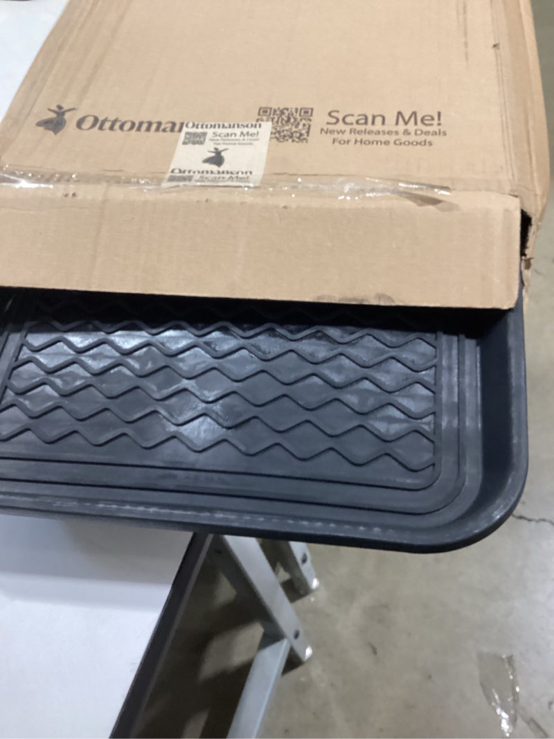 Condition photo showing As Is for ottomanson multipurpose all season boot tray mat, reusable pee pad for dogs, 15" x 30" black 1'3" x 2'6" (tray)