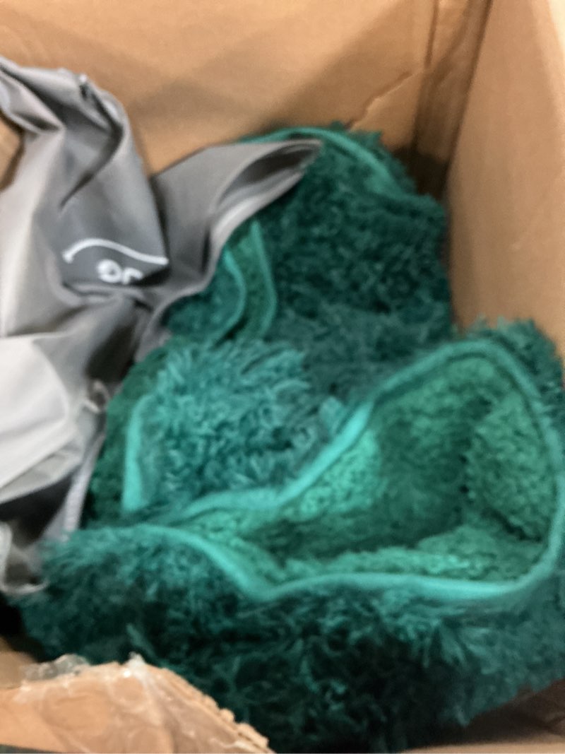 Condition photo showing As Is for uttermara weighted blanket 20 lbs queen size for adults, faux fur weighted blanket with luxury long fur, fluffy cozy warm sherpa heavy blankets for sofa bed, 60 x 80 inches, forest green green 60"x80" 20lbs