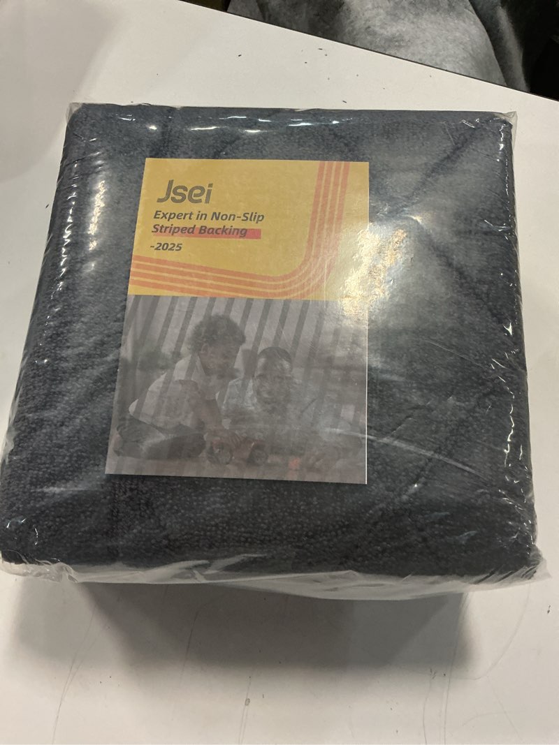 Condition photo showing New/Like New for JSEI Non-Slip Bathroom Rugs, Self Adhesive No Sliding Bath Rugs Set of 2, Machine Washable Absorbent Bath Mat Set for Tub Shower & Single Sink 24”x36”+24”x60”, Dark Grey, Diamond Pattern Dark Grey 24''x36''+24''x60''(Diamond Pattern)