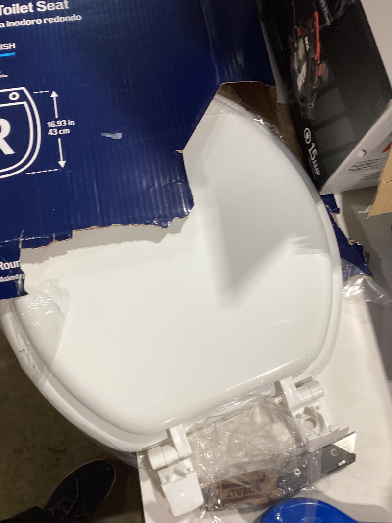 Condition photo showing Good Condition for project source wood white elongated toilet seat
