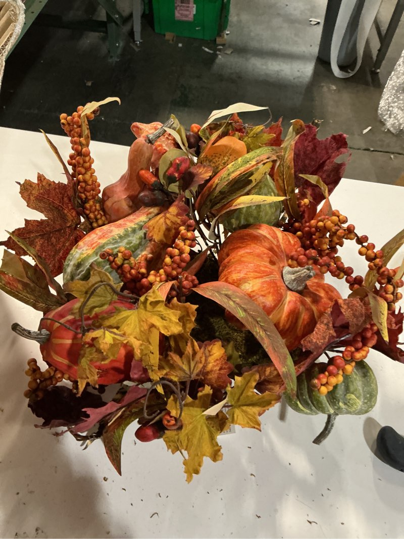 Condition photo showing Good Condition for Nearly Natural 4910 Harvest Centerpiece, Orange