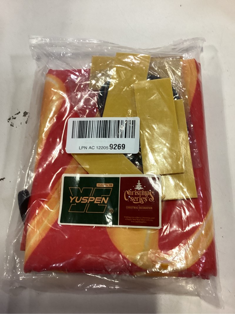 Condition photo showing New/Like New for Christmas Garage Door Cover Decoration, 7x8 ft Holiday Garage Door Banner, Outdoor Banner Garage Door Decorations, Candy Town Gingerbread House & Candy Cane Design with Lollipops, Gingerbread Man Candy Town for 1 car garage