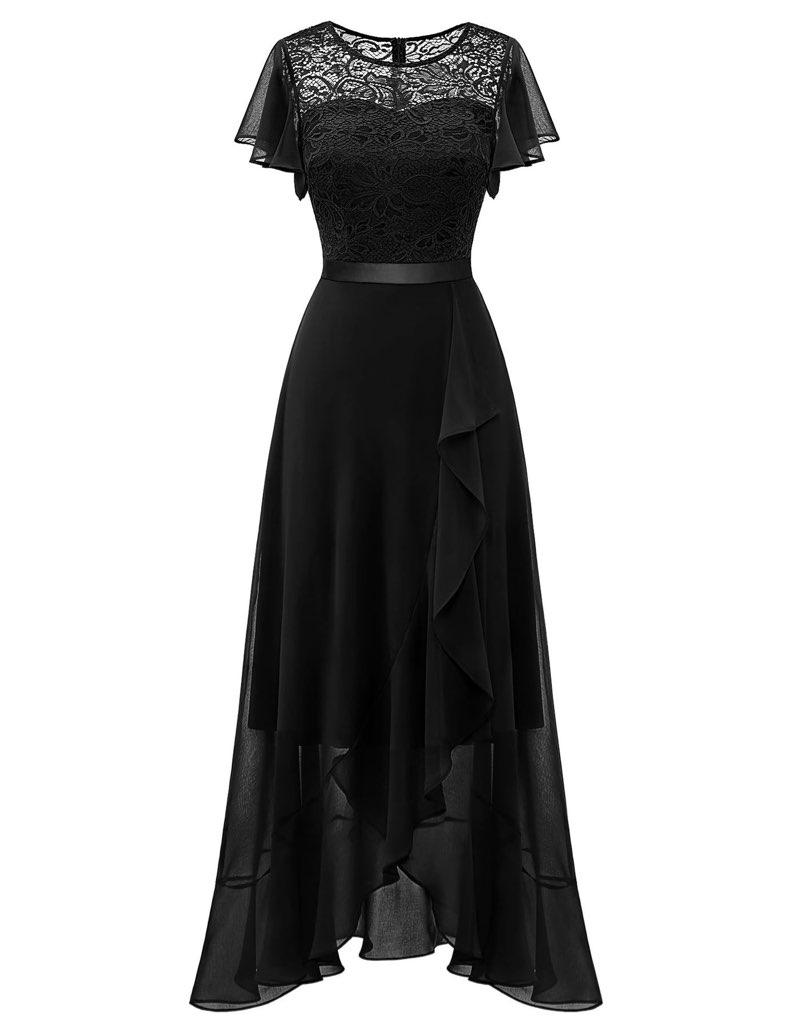 berylove formal dresses for women wedding guest ruffle short sleeve elegant cocktail bridesmaid part