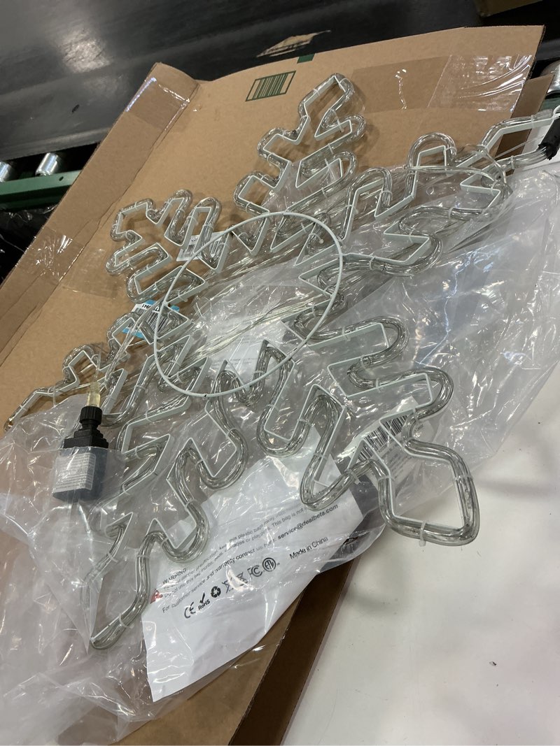 Condition photo showing Good Condition for DBFAIRY 27" Christmas Big Snowflake Hanging Lights Outdoor Christmas Lights Plug in Window Snowflake