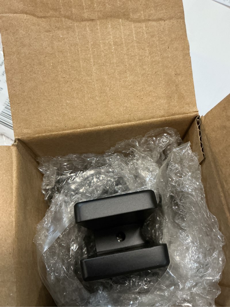 Condition photo showing As Is for 3to glass railing spigot - 4 pack heavy duty square modern design in matte black railing clamp for g