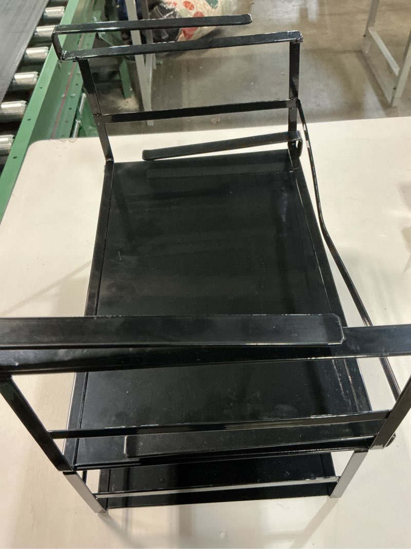 Condition photo showing As Is for Under Shelf Storage Basket Organizer Hanging Holder for Kitchen, Pantry, Desk, Bookshelf, Cabinet Heavy Duty Slide-in Hanging Storage Basket (Black Large) 2 Pack Large Black