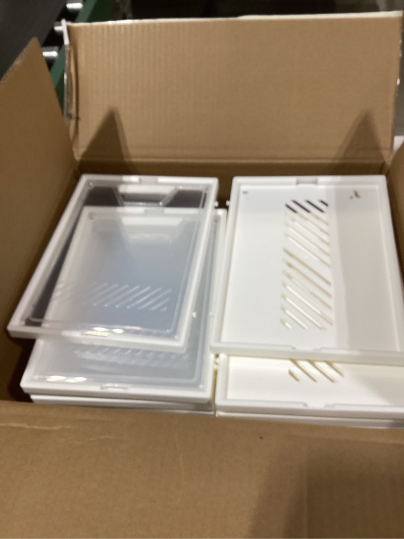 Condition photo showing Good Condition for Shoe Organizer, 12 Pack Shoe Storage Shoe Organizer for Closet, Shoe Boxes Clear Plastic Stackable Shoe Storage Boxes for Size 13 White XX-Large