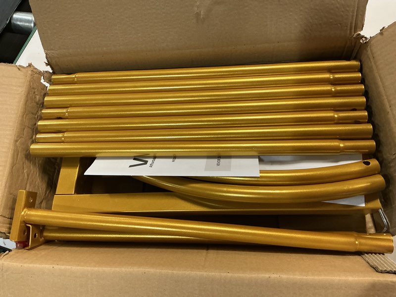 Condition photo showing Good Condition for metal arch backdrop stand, gold curved top wedding arch set of 2 (7.5ft/6.2ft) wedding arches frames for ceremony, baby shower,birthday party, anniversary graduation decorations gold-2