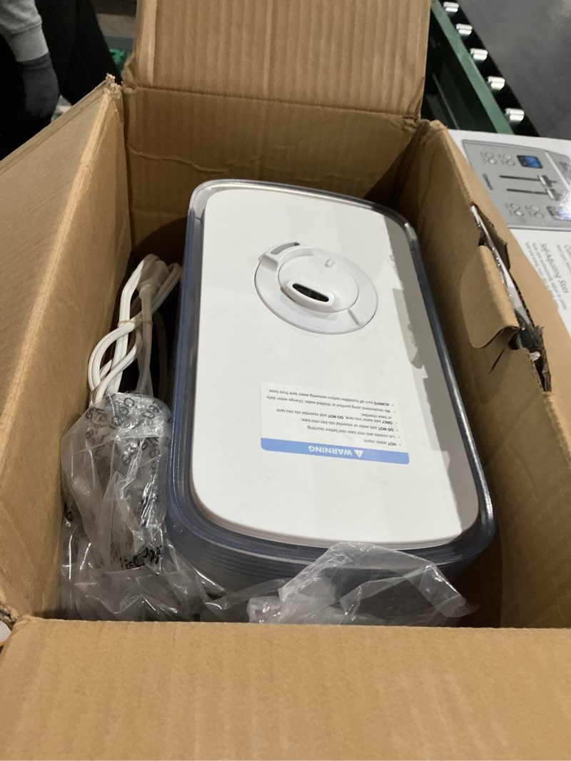 Condition photo showing As Is for levoit humidifiers for bedroom home, smart warm and cool mist air humidifier for large room, auto customized humidity, fast symptom relief, easy top fill, essential oil, quiet, oasismist4.5l, white white 4.5l