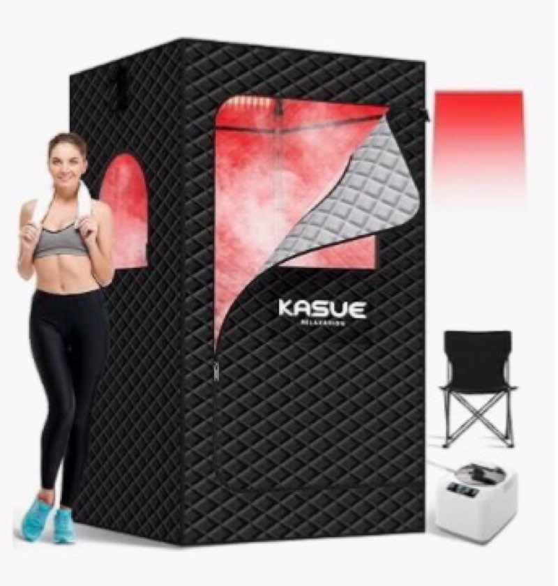 KASUE Infrared Sauna Box, Portable Steam Sauna with 3L Steamer, 5-Layer Waterproof, Thermal Insulati